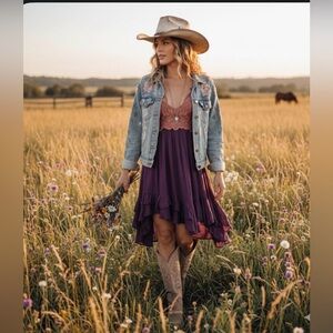 Free People Adella dress copper combo size Small this dress is like new